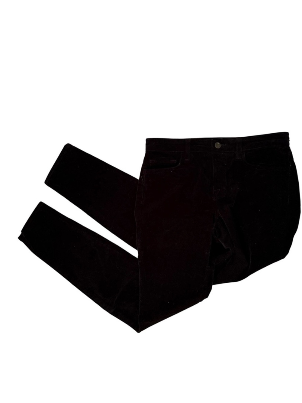 J BRAND BLACK SKINNY LEG STRETCH COTTON FINE WALE VELVET FEEL SIZE 28 USA